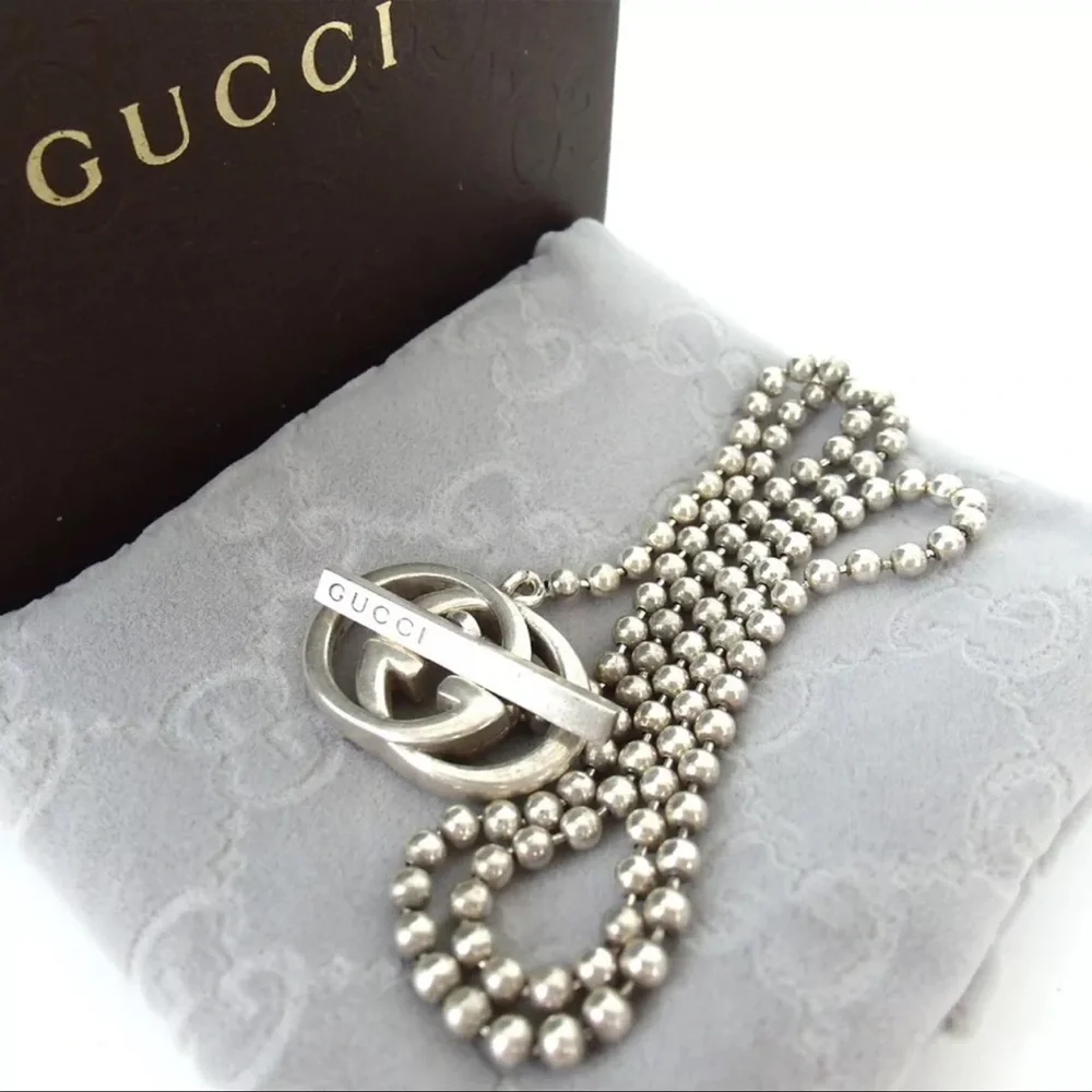 Gucci Silver Interlocking G Necklace SİLVER 925 - Picture 1 of 11